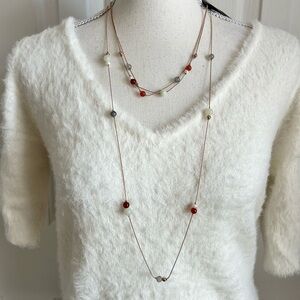 NWT PILGRIM Rose Gold Plated, Fresh Water Pearls & Precious Stones, Necklaces